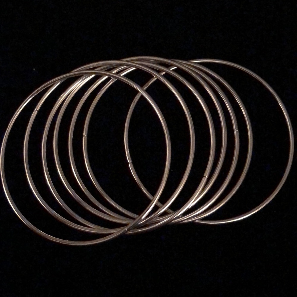 7 Pc Silver Bangle Set